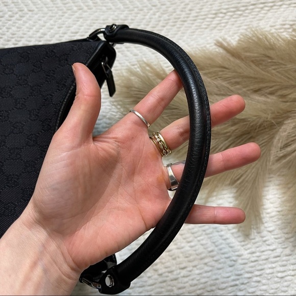 Gucci Black Denim Monogram Abby Shoulder Bag - Picture 16 of 16